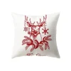 Housse de coussin Noël symboles des fêtes rouges et blancs variés 8