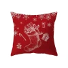Housse de coussin Noël symboles des fêtes rouges et blancs variés 4