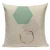 Housse de coussin scandinave géométrique vert turquoise 4