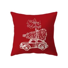 Housse de coussin Noël symboles des fêtes rouges et blancs variés Housse de coussin Noël symboles des fêtes rouges et blancs variés 3