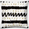 Housse de coussin géométrique feuille de palmier noir et or 4