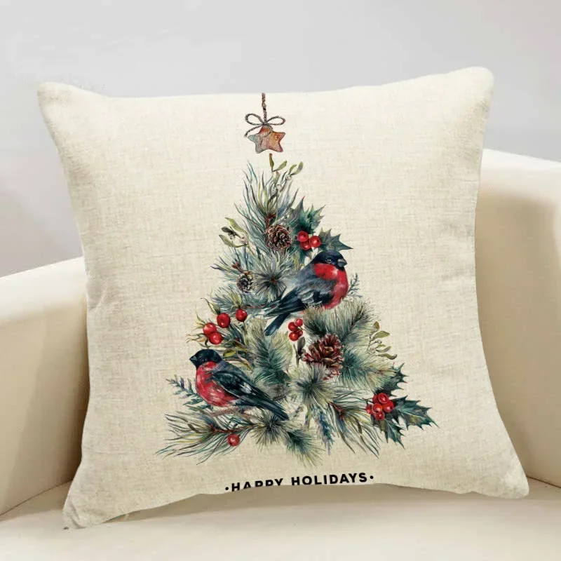 Housse De Coussin De Noël – Velours Et Toile – Tailles 30x50 Cm Ou 45x45 Cm – Déco Salon Ou Chambre Festive