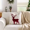 Housse de coussin noël cerf rouge et sapin vert 8