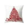 Housse de coussin Noël symboles des fêtes rouges et blancs variés 10