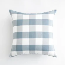 Housse de coussin modernes rayures et carreaux bleu clair Housse de coussin modernes rayures et carreaux bleu clair 5