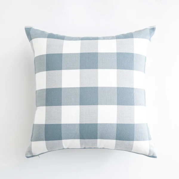 Housse de coussin modernes rayures et carreaux bleu clair Housse de coussin modernes rayures et carreaux bleu clair 5