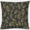 Housse de coussin géométrique feuille de palmier noir et or 7