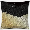 Housse de coussin géométrique feuille de palmier noir et or 25