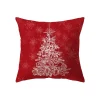 Housse de coussin Noël symboles des fêtes rouges et blancs variés 13