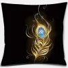 Housse de coussin géométrique feuille de palmier noir et or 18