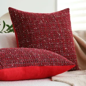 Housse de coussin Noël tricot rouge 2