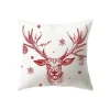 Housse de coussin Noël symboles des fêtes rouges et blancs variés 12