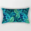 Housse de coussin nature tropicale bleu coeur de jungle 13