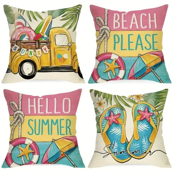 Housse de coussin moderne couleur de plage 1