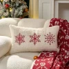 Housse de coussin village de noël et sapin enneigé 5