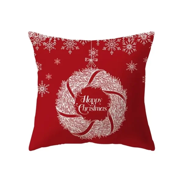 Housse de coussin Noël symboles des fêtes rouges et blancs variés Housse de coussin Noël symboles des fêtes rouges et blancs variés 6