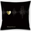 Housse de coussin géométrique feuille de palmier noir et or 10