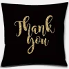 Housse de coussin géométrique feuille de palmier noir et or 12