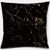 Housse de coussin géométrique feuille de palmier noir et or 21