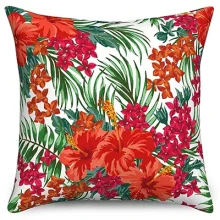 Housse de coussin nature tropicale perroquet et bougainvillier 4