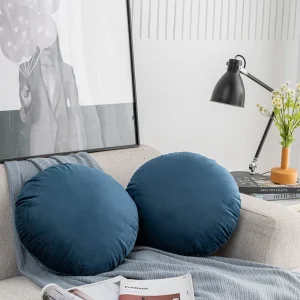 Housse de coussin ronde en velours Housse de coussin ronde en velours 1