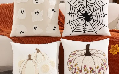 Housse de coussin Halloween velours brodé 1