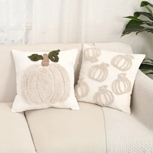 Housse de coussin halloween citrouilles chics 1