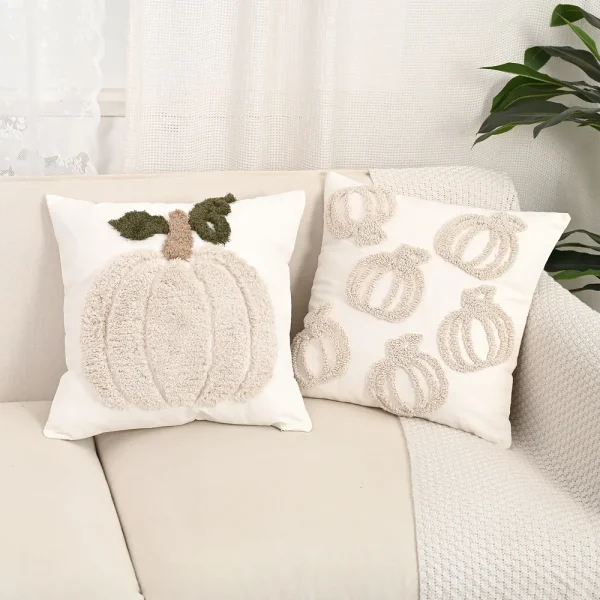 Housse de coussin halloween citrouilles chics 1