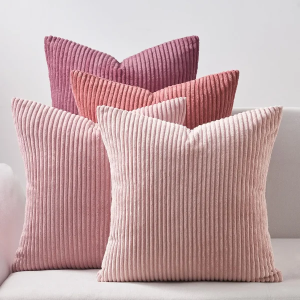Housses de coussin PINK MY DAY velours côtelé 1