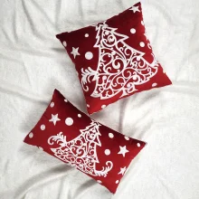 Housses de coussin Noël is coming - SAPIN ROUGE 1