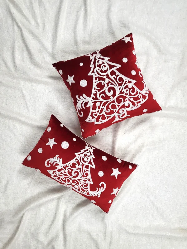 Housses de coussin Noël is coming - SAPIN ROUGE 1