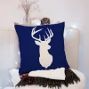 Housse de coussin décorative avec un cerf et un oiseau amusant 18