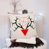Housse de coussin décorative avec un cerf et un oiseau amusant 8