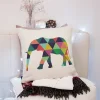 Housse de coussin décorative avec un cerf et un oiseau amusant 27