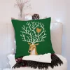 Housse de coussin décorative avec un cerf et un oiseau amusant 26