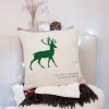 Housse de coussin décorative avec un cerf et un oiseau amusant 16