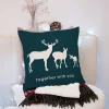 Housse de coussin décorative avec un cerf et un oiseau amusant 11