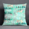 Housse de coussin nature tropical et géometrie bleu vert 10