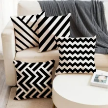Housse de coussin en tissu doux couleur unie pour décoration intérieure 1