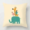 Housse de coussin toucan et dessin d'animaux 12