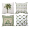 Housse de coussin nature palmier et mosaïque tropicale 8