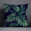 Housse de coussin nature tropical et géometrie bleu vert 22