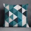 Housse de coussin nature tropical et géometrie bleu vert 14