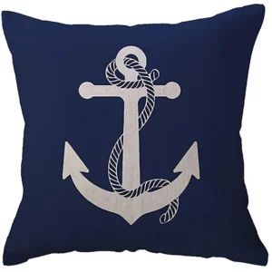 housse de coussin marin bleu bateau et rose des vents 6
