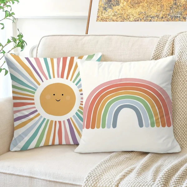 Housse de coussin soleil arc-en-ciel Housse de coussin soleil arc-en-ciel 4