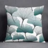 Housse de coussin nature tropical et géometrie bleu vert 12