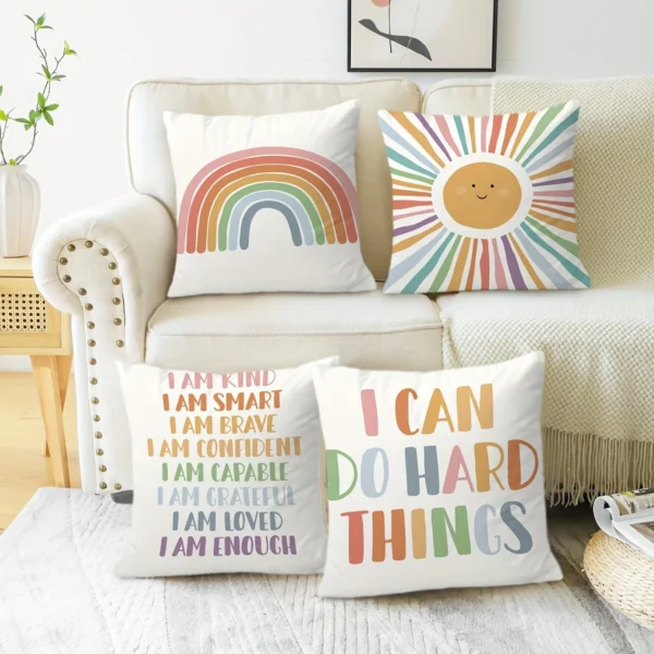 Housse de coussin soleil arc-en-ciel Housse de coussin soleil arc-en-ciel 2