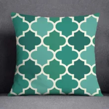 Housse de coussin nature tropical et géometrie bleu vert 4