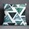 Housse de coussin nature tropical et géometrie bleu vert 28