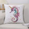 Housse de coussin Marin avec dessin coloré de hippocampe mignon 6